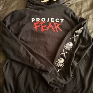 Project Fear Black Graphic Hoodie - Men's Black Sweatshirt